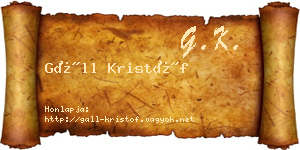Gáll Kristóf névjegykártya